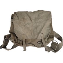 VINTAGE WW2 1941 DATED BRITISH ARMY CANVAS RUCKSACK WITH STRAPS - $50.44