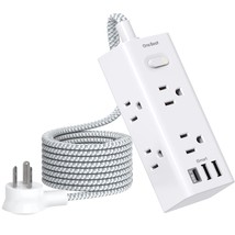 Power Strip Surge Protector - 6 Widely Outlets With 3 Usb Ports (1 Usb C), 3-Sid - £23.90 GBP