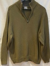 Columbia Mens Sportswear Sweater Olive Green Long Sleeve 1/4 Zip Pullover Knit M - £17.38 GBP