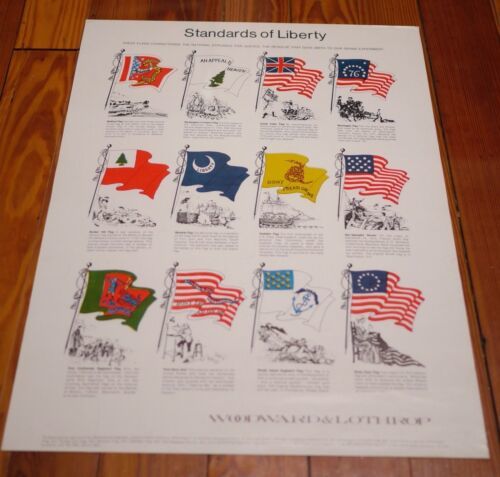 Primary image for 1976 Bicentennial STANDARDS OF LIBERTY American US Flags In History COLOR POSTER