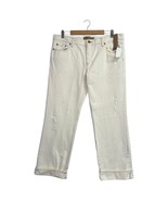 VTG New Old Navy Jeans Womens 14 Ivory Boy Cut Low Straight Waist Retro Y2K - $29.69