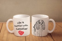 Cavalier King Charles Spaniel - mug with a dog - heart shape . - $14.99