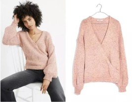  Madewell Beresford Front Wrap Knitted Pullover Sweater Pink Women&#39;s Siz... - $38.80