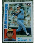 Rick Manning, Brewers,  1984  #128 Topps  Baseball Card GD COND - £0.77 GBP
