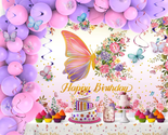 Butterfly Birthday Party Decorations - 109Pcs Pink and Purple Balloons A... - $35.36