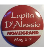 Lupita D&#39;Alessio Vintage 3 Inch Metal Button MGM Grand La Leona Dormida ... - $12.26 CAD