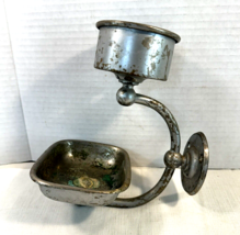 Antique Landers Frary Clark Universal Soap Dish &amp; Cup Holder Bathroom Wa... - £69.80 GBP