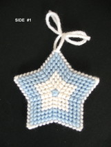 Plastic Canvas Star Tree Ornament - Handcrafted Holiday Ornament - Gift ... - £8.00 GBP