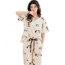 Sleep Wear 100% Soft Cotton Cat Print Pajama Set Lounge wear M L XL XXL 3XL - £23.86 GBP