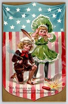 July 4th Victorian Children With Firecrackers Tuck Independence Day Postcard N27 - £11.75 GBP