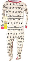 Lamaze Toddler Girls Sleep & Play Footed Pajamas 100% Organic White Squiggly 3T image 7