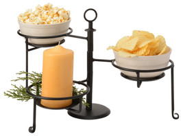 WROUGHT IRON SWIVEL CADDY Adjustable 3 Tier Table Rack Condiment Display... - $59.97