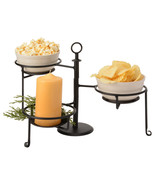 WROUGHT IRON SWIVEL CADDY Adjustable 3 Tier Table Rack Condiment Display... - $59.97