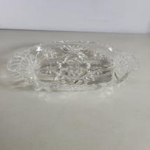 Anchor Hocking Pickle Dish Divided Ruffled Pressed Glass Size 10”x 6&quot; - £8.62 GBP