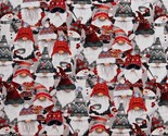 Cotton Christmas Snowmen Gnomes Multicolor Fabric Print by Yard D408.24 - £11.73 GBP