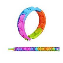 Push Bubble Sensory Toy Fun Color Silicone Bracelet Decompression Anxiet... - £1.55 GBP