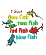 One fish Two fish Digitized filled Machine Embroidery Design Digital Download  - $4.95