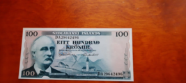 1961 Iceland 100 Kronor Bank Note - $12.95