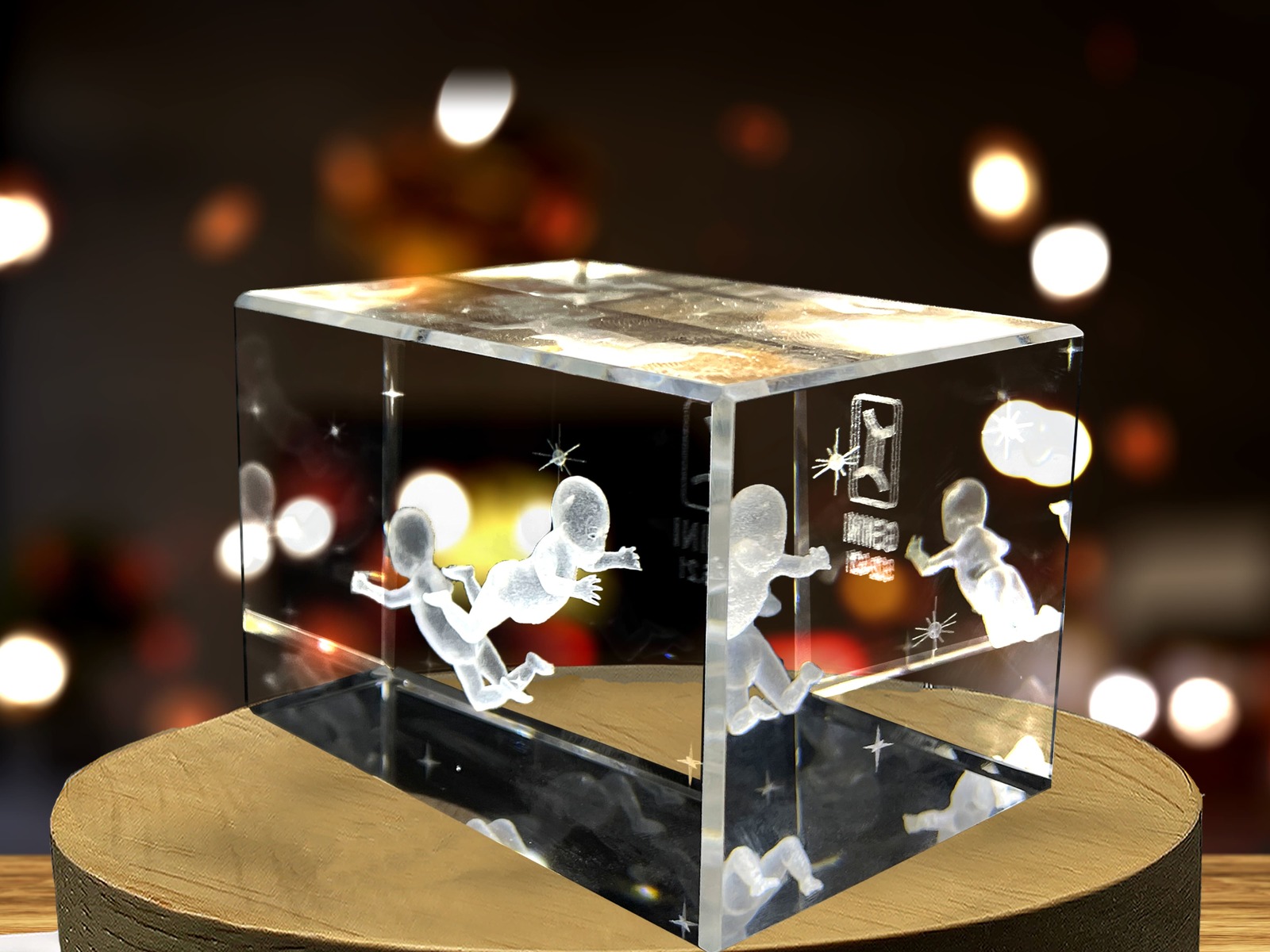 Primary image for LED Base included | Gemini Zodiac Sign 3D Engraved Crystal Keepsake Gift