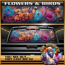 Flowers And Birds - Truck Back Window Graphics - Customizable - $55.12+