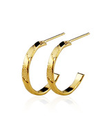 New Gold Plated Women Stud Earring C Shape Engagement Jewelry - $7.99