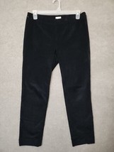 J Jill Corduroy Pants Womens 10 Black Side Zip Cotton Stretch Straight Leg - £23.25 GBP