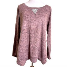 Juicy Couture Heathered Pink Tunic Top Rhinestone Detail Sz Large - $28.71