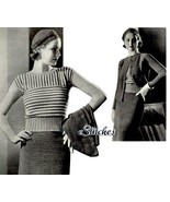 1930s Sports Suit, Hat,  Top, Coat &amp; Skirt - 4 Crochet patterns (PDF 0674) - £3.14 GBP