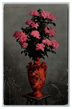 Bouquet of Pink Roses In Vase UNP DB Postcard Z5 - £2.28 GBP