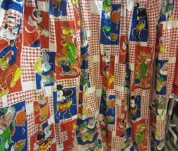 Vintage Disney curtains - mickey - donald - mad hatter - robin hood super rare - £71.38 GBP