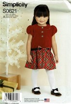 Simplicity Sewing Pattern 0621 1262 Dress Holiday Toddler Size 1/2-4 - £6.93 GBP