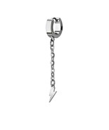 Dangling Lightning Bolt Long Chain Stainless Steel Huggie Hoop Piercing ... - $209.24 MXN