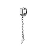 Dangling Lightning Bolt Long Chain Stainless Steel Huggie Hoop Piercing ... - £8.64 GBP