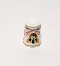 Lydia E Pinkham Thimble Porcelain Vintage 1&quot; Country Store Advertisement - £11.98 GBP