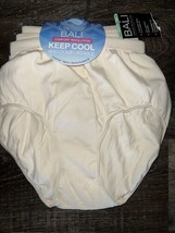 Bali 3-Pair Women&#39;s Brief Underwear Panties Stretch Nylon Microfiber Ivory ~ 8/9 - £21.01 GBP