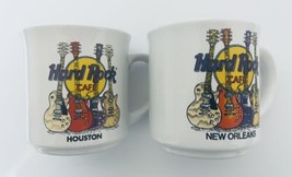 Hard Rock Cafe Houston and New Orleans Guitars Coffee Mug Save Planet Choose One - $18.44