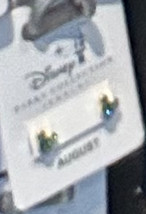 Disney Parks Mickey Mouse Faux Peridot August Birthstone Earrings Gold C... - $32.90