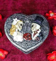Day Of The Dead Rose Skeleton Bride Groom Wedding Heart Floral Decorativ... - $20.99
