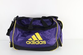 Vintage 90s Adidas Distressed Spell Out Big Logo Handled Duffel Bag Gym Bag - $49.45