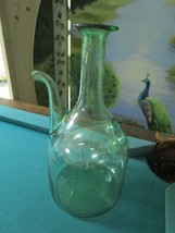 Retro 70s vintage hand-blown Italian glass wine cooler bottle decanter 13&quot; - $74.25