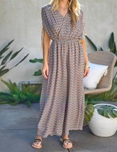Davi &amp; Dani printed v-neck sleeveless jumpsuit Teal Blue - $527.69 MXN+