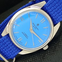 Mechanical Henri Sandoz &amp; Fils Vintage Swiss Mens Sky Blue Watch 586-a307901-6 - £19.60 GBP