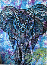 Elephant Tapestry Twin Decorative Cotton Wall Hanging Hippie Mandala Decor Throw - £13.10 GBP