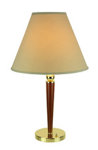 Scratch &amp; Dent Wood and Polished Brass Finish Candlestick Table Lamp - £53.00 GBP