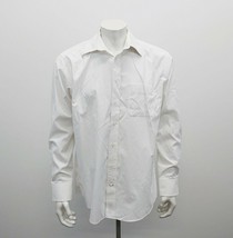 Leo Chevalier Men&#39;s Button Up Dress Shirt Size 16.5 White Long Sleeve Cotton Cas - £8.63 GBP