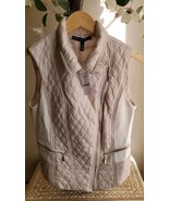 NWT White House Black Market Pearl Dust   Cream  Zip Puffer Vest XS   - £35.93 GBP