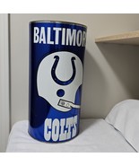 VTG 1970s NFL Baltimore Colts Metal Trash Can Blue w/ White Helmet USA 1... - $185.90 CAD