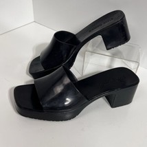 Steve Madden Women’s Harlin, Black Heeled Sandal Size 8 M Open Round Slide Shoes - $23.75