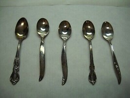 SET OF 5 Small Wishing Spoons Rogers Bros VARIOUS PATTERNS - £19.78 GBP