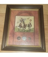 Vintage Barber Silver Coin The Round Up Collection Framed 10x12 - $40.88 CAD